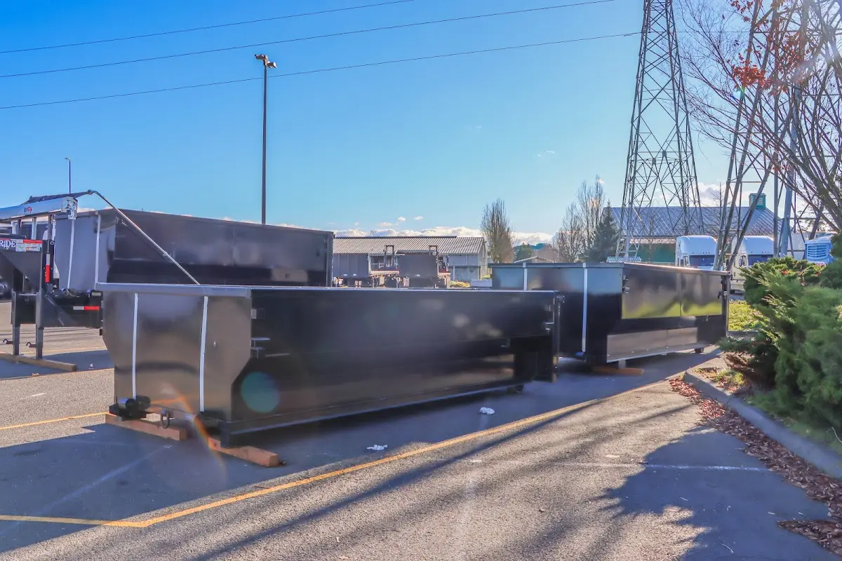 Roll-off dumpster ready for waste disposal at job site for 40 Yard Dumpster Rental in West Ocean City